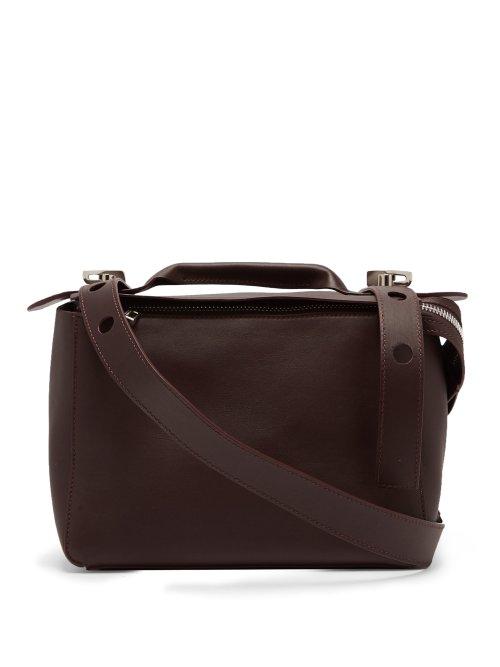 Matchesfashion.com Sophie Hulme - Bolt Leather Shoulder Bag - Womens - Burgundy