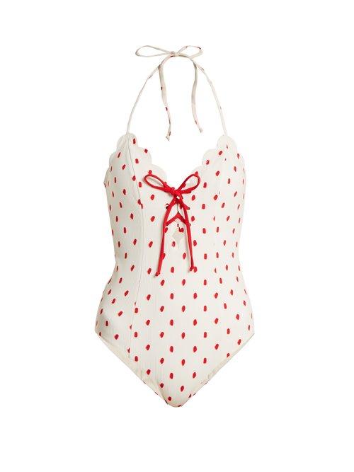 Matchesfashion.com Marysia - Broadway Lace Up Swimsuit - Womens - White