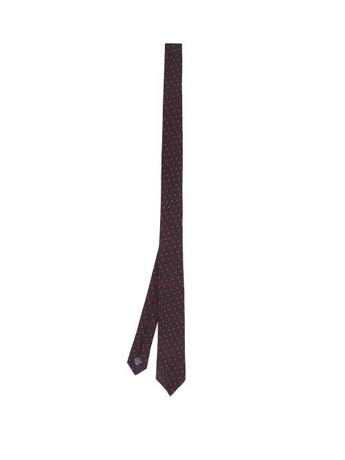 Matchesfashion.com Paul Smith - Jacquard Heart Silk Faille Tie - Mens - Black Multi