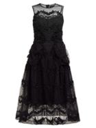 Matchesfashion.com Simone Rocha - Tinsel Embroidered Tulle Midi Dress - Womens - Black