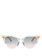 Fendi Embellished Cat-eye Metal Sunglasses
