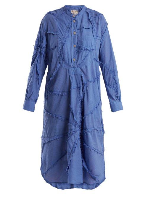 Matchesfashion.com By Walid - Patchwork Cotton Shirtdress - Womens - Blue