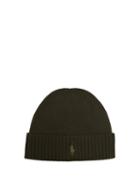 Matchesfashion.com Polo Ralph Lauren - Logo Embroidered Merino Wool Beanie Hat - Mens - Green