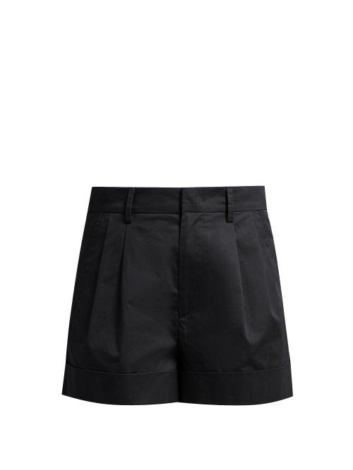Matchesfashion.com Isabel Marant Toile - Olbia Cotton Poplin Turn Up Shorts - Womens - Black