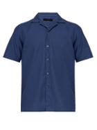 Matchesfashion.com The Gigi - Utah Cotton Waffle Weave Bowling Shirt - Mens - Navy