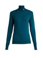 Matchesfashion.com Raf Simons - Roll Neck Merino Wool Blend Sweater - Womens - Dark Blue