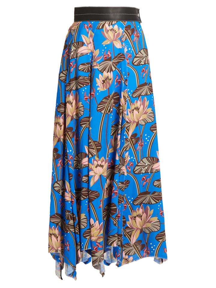 Loewe X Paula's Ibiza Floral-print Asymmetric-hem Skirt