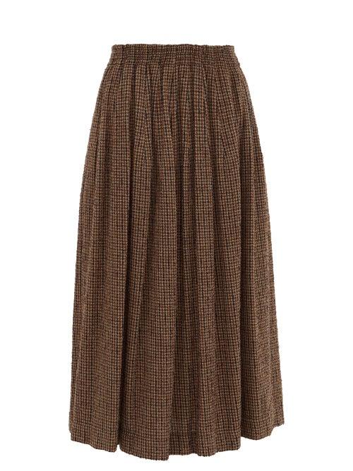 Matchesfashion.com Raey - Elasticated Waist Textured Tweed Full Skirt - Womens - Brown Multi