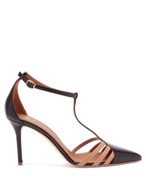 Matchesfashion.com Malone Souliers - Ila Constrat-strap Nappa-leather T-bar Pumps - Womens - Black
