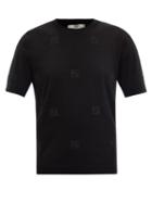 Ladies Rtw Fendi - Ff-logo Embroidered Cotton Top - Womens - Black