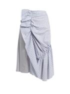 J.w.anderson Patchwork Ruched Striped Cotton Skirt