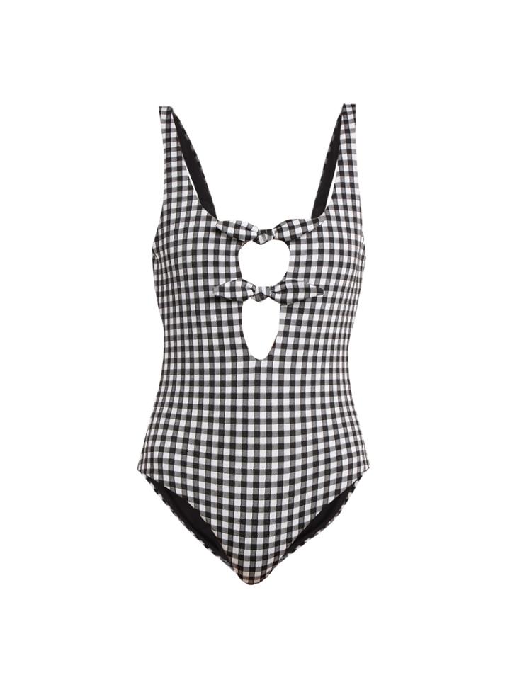 Mara Hoffman Maven Bow-embellished Gingham Swimsuit