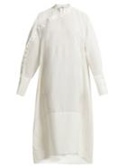 Matchesfashion.com Jil Sander - Side Button Down Dress - Womens - White