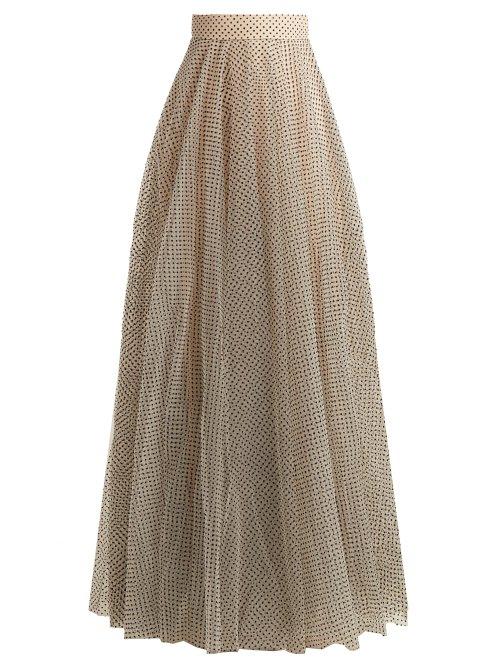 Matchesfashion.com Zimmermann - Tempest Ballet Polka Dot Tulle Skirt - Womens - Black Cream