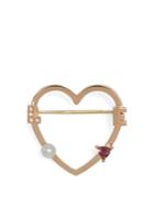 Delfina Delettrez Diamond, Rhodolite, Pearl & Pink-gold Brooch