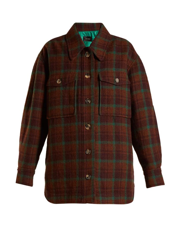 Isabel Marant Harvey Oversized Checked Wool Jacket