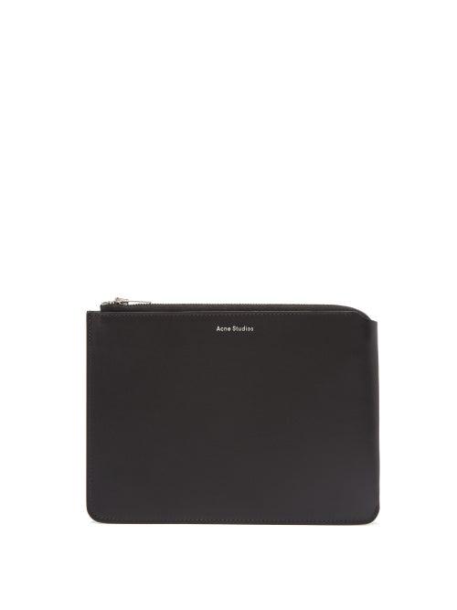 Matchesfashion.com Acne Studios - Malachite Small Logo-print Leather Pouch - Mens - Black