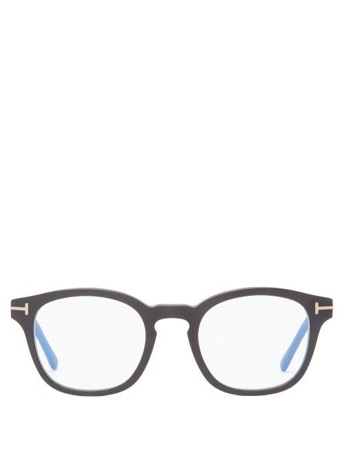 Matchesfashion.com Tom Ford Eyewear - Clip-on Lens Square-frame Acetate Glasses - Mens - Black