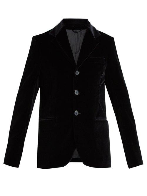 Matchesfashion.com Connolly - Single Breasted Velvet Blazer - Womens - Black