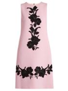 Dolce & Gabbana Floral-appliqu Wool-crepe Dress