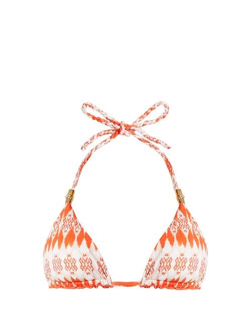 Matchesfashion.com Heidi Klein - Punta Del Este Reversible Triangle Cup Bikini Top - Womens - Orange Print