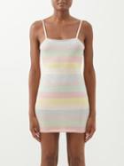 Loveshackfancy - Lessie Pastel-stripe Knit Mini Dress - Womens - Rainbow