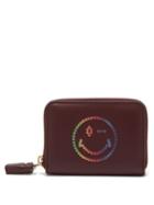 Matchesfashion.com Anya Hindmarch - Rainbow Wink Leather Compact Wallet - Womens - Burgundy Multi