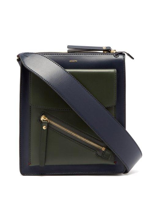 Matchesfashion.com Joseph - Mortimer Leather Shoulder Bag - Womens - Green Navy