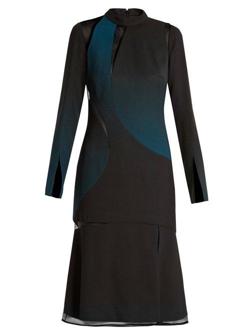 Matchesfashion.com Versace - Cut Out High Neck Layered Dress - Womens - Black Multi