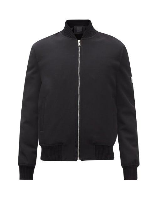 Givenchy - Logo-plaque Wool Bomber Jacket - Mens - Black