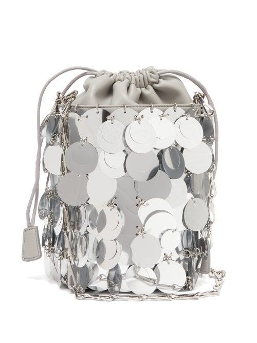 Matchesfashion.com Paco Rabanne - Sparkle 1966 Small Sequinned Bucket Bag - Womens - Silver
