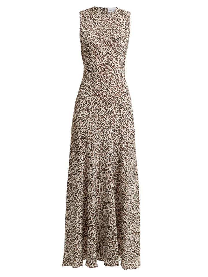 Raey Painterly Leopard-print Silk Midi Dress