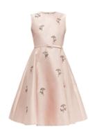 Matchesfashion.com Erdem - Angelica Beaded Mikado Knee Length Dress - Womens - Light Pink