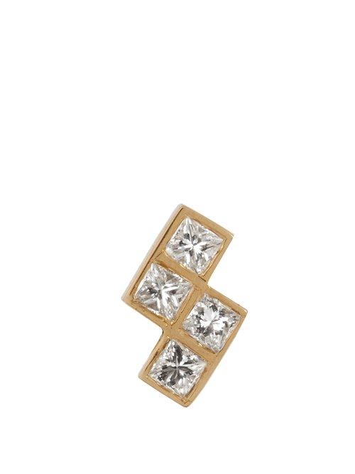 Matchesfashion.com Ileana Makri - Diamond & Yellow Gold Single Earring - Womens - Yellow Gold