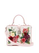 Dolce & Gabbana Embellished Floral-print Leather Box Bag