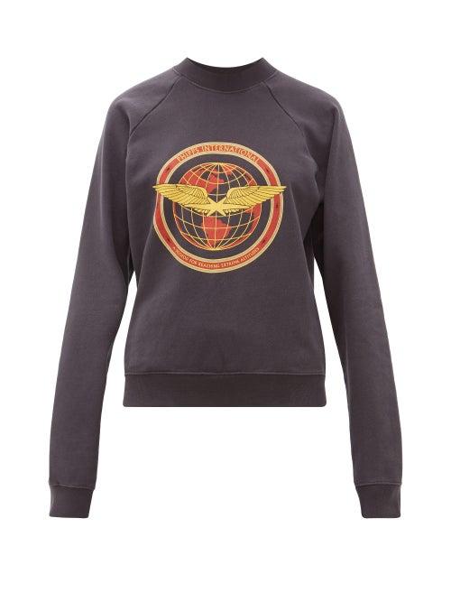 Matchesfashion.com Phipps - Flight Logo Patch Cotton Sweatshirt - Womens - Navy