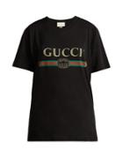 Matchesfashion.com Gucci - Logo Print Cotton T Shirt - Womens - Black