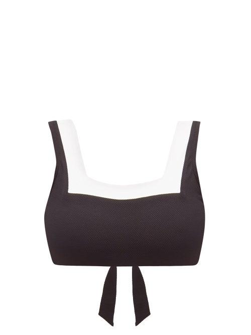 Matchesfashion.com Casa Raki - Marina Square-neck Bikini Top - Womens - Black White