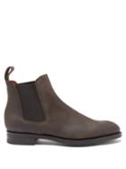 Edward Green - Govan Waxed Suede Chelsea Boots - Mens - Dark Brown
