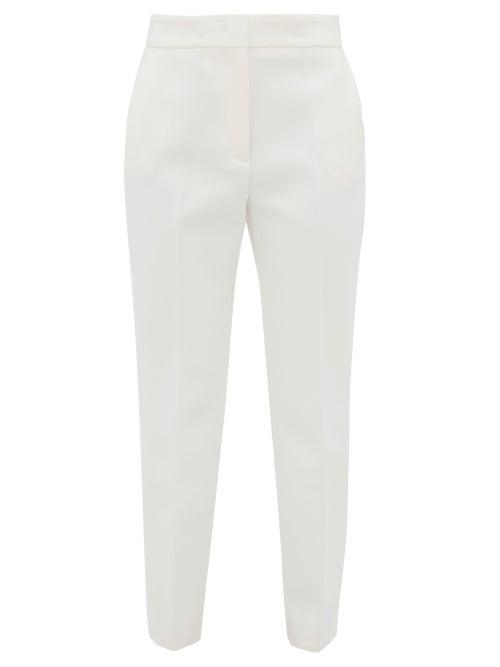 Matchesfashion.com Msgm - Tapered Crepe Trousers - Womens - White