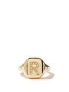Matchesfashion.com Shay - Initial Diamond & 18kt Gold Pinky Ring (r-z) - Womens - Yellow Gold