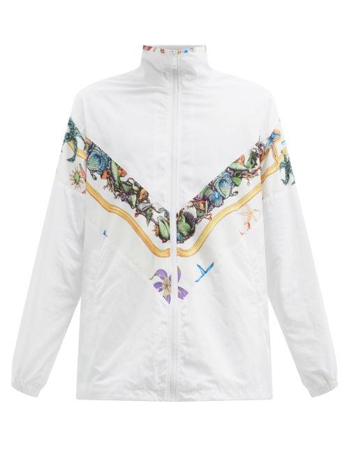 Matchesfashion.com Versace - Shell-print Technical Track Jacket - Mens - White
