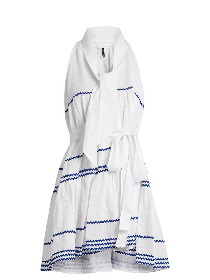 Lisa Marie Fernandez Ric-rac Trimmed Linen Mini Dress