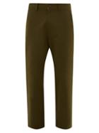 Matchesfashion.com Studio Nicholson - Bill Cropped Cotton Twill Trousers - Mens - Khaki