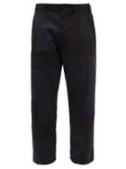 Comme Des Garons Shirt - Straight-leg Panelled-gabardine Suit Trousers - Mens - Black Navy