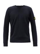 Matchesfashion.com Stone Island - Logo-patch Wool Sweater - Mens - Navy