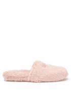Gianvito Rossi - Faux Fur Backless Loafers - Womens - Pink