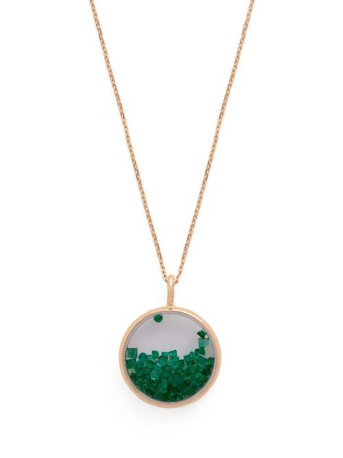Matchesfashion.com Aurlie Bidermann Fine Jewellery - Chivor Emerald & 18kt Gold Necklace - Womens - Green