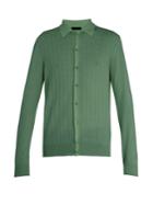 Prada Long-sleeve Perforated-knit Top