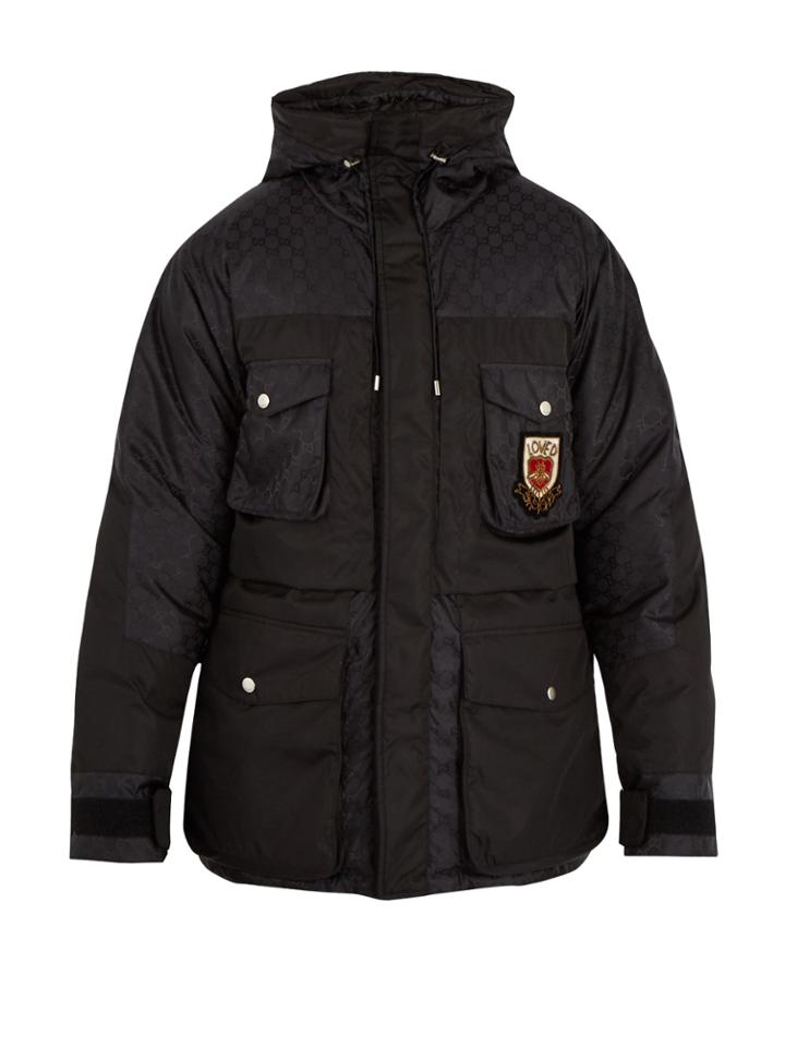 Gucci Hooded Down-filled Jacquard Coat